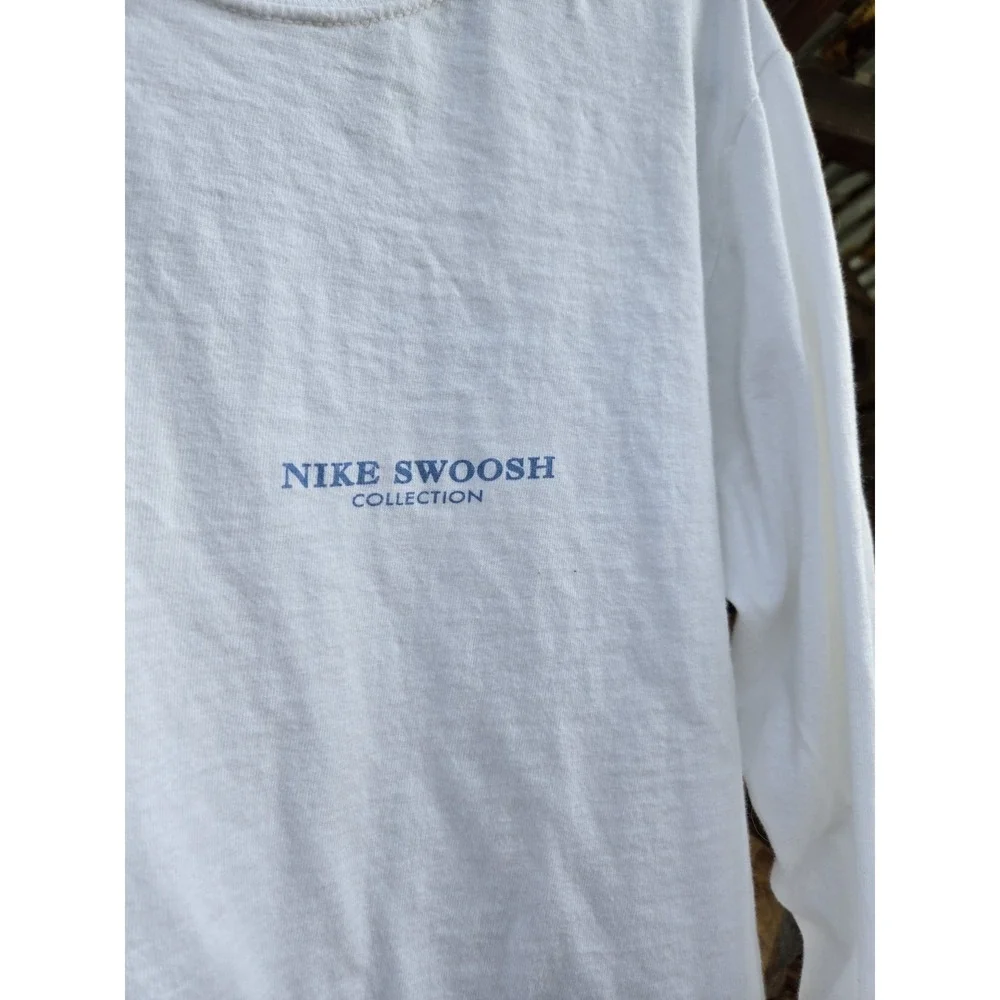 Vintage NIKE Swoosh Cotton T-Shirt Men's Large Blue Nike Swoosh Made In USA